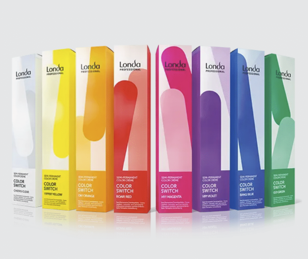 Obraz ukazuje kilka produktów marki Londa.